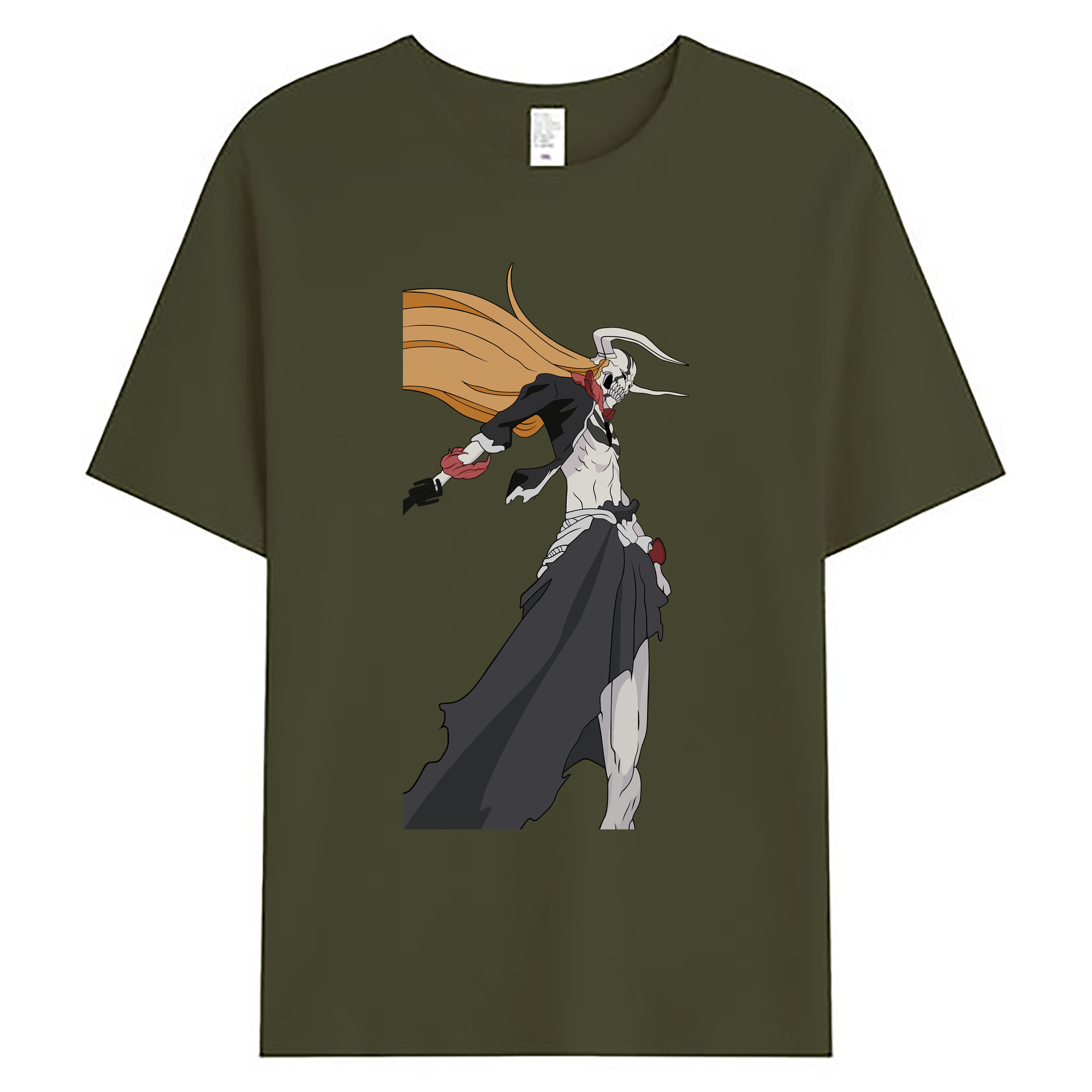 （画像用） ブリーチ 黒崎一護（くろさき いちご）BLEACH Kurosaki Ichigo 綿100％ メンズ半袖Tシャツ｜肌触りやわらか＆通気性